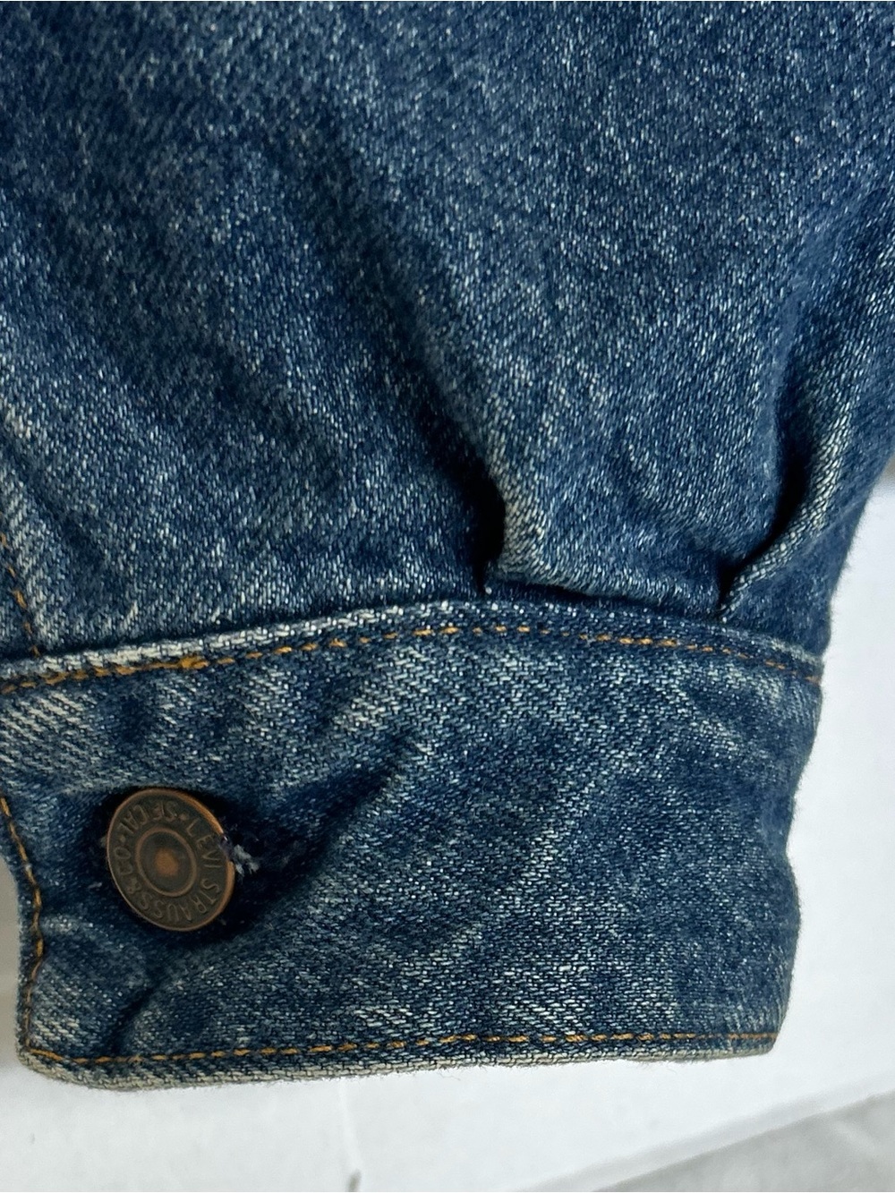 Vintage Levi's Men's Dark Blue Denim Blue Plaid Jacket - Picture 7 of 15